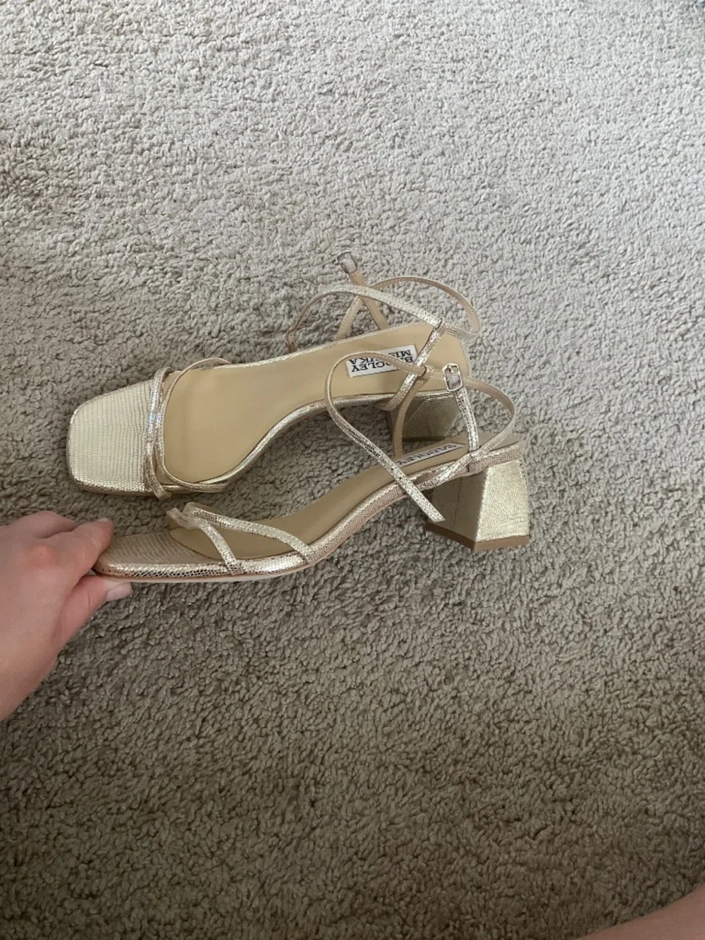 Badgley Mischka Carlota square-toe block heel sandals